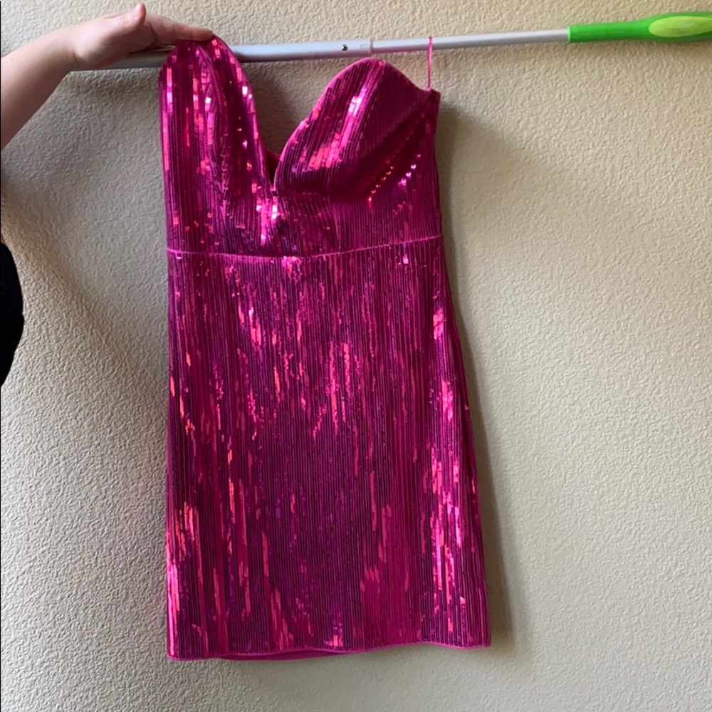 Express Size 4 hot pink sequin dress